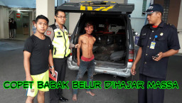 Kepergok Saat Beraksi, Pria Ini Babak Belur di Hajar Massa.