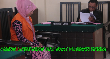 Divonis1 Tahun Penjara, Ajeng Cahyaning Ayu Langsung Histeris.