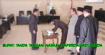 Pemkab dan DPRD Sepakati Raperda Jadi Perda.
