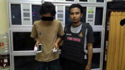 Teguh (29) BD Sabu Krukah Utara Diamankan  Petugas.