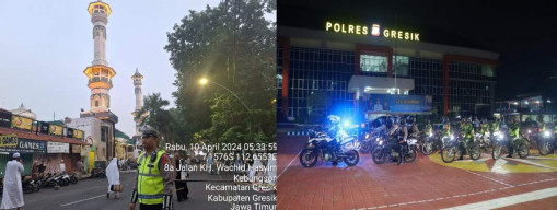 Pengamanan Malam Takbir dan Sholat Idul Fitri 1445 H di Gresik Berlangsung Lancar dan Aman