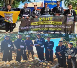 Amalkan Ajaran Budi Luhur, PSHT Peduli Salurkan Bantuan di Pulau Bawean