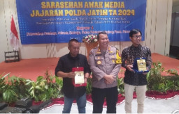 Jajaran Polda Jatim bersama Awak Media Sosialisasi Menjaga Kondusifitas Pilkada Jawa Timur