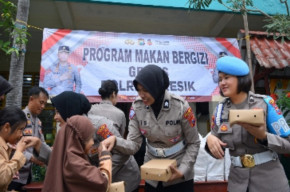 Polres Gresik Gelar Sosialisasi Program Makan Bergizi Gratis di UPT SDN Bedilan