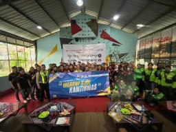 Satlantas Polres Gresik Ngopi Edukasi Safety Riding Bersama Driver Online Se-Jatim, Tekan Kecelakaan Pengendara Roda Dua