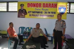 Sambut  HUT Satpam ke 36, Polres Bondowoso Gelar Donor Darah.