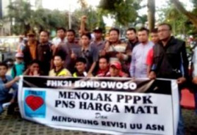 20 Honorer K2 Bondowoso ke Jakarta Tolak P3K.