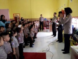 Polsek Kota Beri Pemahaman Berlalulintas Kepada Anak-Anak TK.