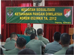 Korem 052/Wkr Gelar Sosialisasi Ketahanan Pangan