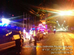 Polres Malang Patroli Berskala Besar, Antisipasi Kejahatan Malam.