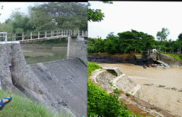 Banjir Besar, Putuskan Jembatan Penghubung Kec. Klabang dan Prajekan.