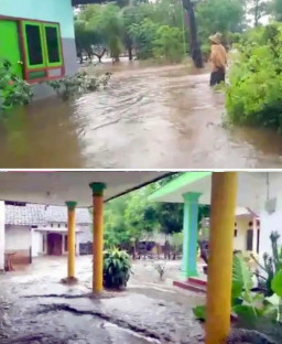 Sungai Bajul Mati Meluap, Puluhan Rumah Terendam Banjir.