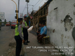 Sabhara Polres Malang Sosialisasikan Budaya Tertib.