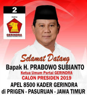 8500 Pasukan Gerindra, Siap Sambut Prabowo di Prigen.