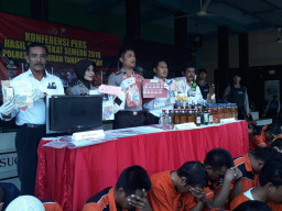 Polres KP3 Rilis Hasil Operasi Pekat 2018.