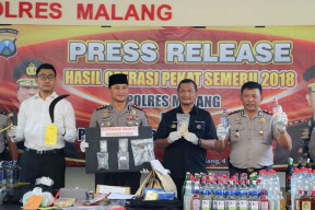 Polres Malang Rilis Hasil Ungkap Operasi Pekat 2018.