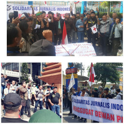Jurnalis Indonesia Gelar Demo di DPRD dan Polda Jatim.