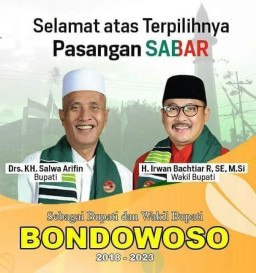Pasangan SABAR Ditetapkan KPU D Bondowoso, Sebagai Bupati dan Wakil Bupati Terpilih.