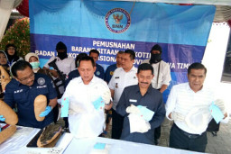 BNNP Jatim, Musnahkan Puluhan Kilogram BB Narkotika.