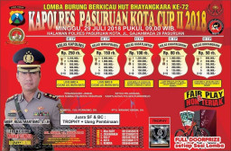 Lomba Burung Berkicau Kapolresta Pasuruan Cup II 2018, Siap di Gelar.