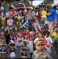 Sambut HUT RI ke 73, 20 Lembaga Paud Sekecamatan Klabang Gelar Pawai.
