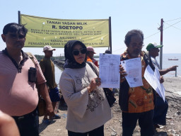 Lahan Terminal Kereta Gantung Suramadu di Soal, Ahli Waris Pasang Plakat Kepemilikan.