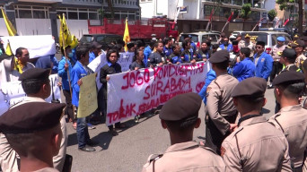PMII Surabaya Demo Polrestabes Surabaya, Tolak Deklarasi Hastag GantiPresiden2019.