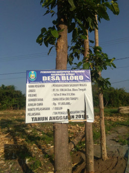 LPK Jatim Laporkan, Pembangunan Saluran Air Desa Bloro, ke Inspektorat Jatim.