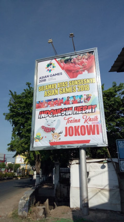 Asian Games 2018 Sukses, Warga Pasuruan Pasang Banner Ucapan.
