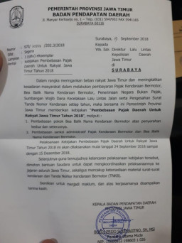 Bapenda Jatim Umumkan Pemutihan, Denda Pajak Kendaraan Bermotor.