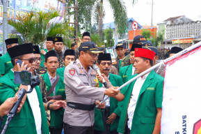 Kapolres Situbondo Pimpin Pengamanan, Apel Kebangsaan GP Ansor dan Banser.