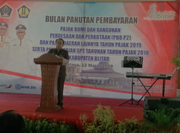 Bupati Blitar Gelar Bulan Panutan Pembayaran PBB P2, di Pendopo Sasana Adhi Praja.