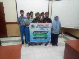 Sekolah Sabat SMP Muhammadiyah 3 Surabaya, Kunjungi Makodim 0832 Surabaya Selatan.