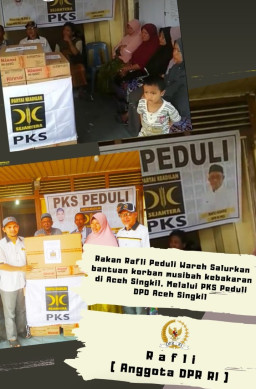 "Rafli Peduli Wareh" Salurkan Bantuan Untuk Korban Kebakaran di Aceh Singkil.