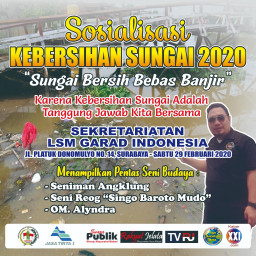 Lsm. Garad Sosialisasikan Kebersihan Sungai, Sembari Gelar Seni Budaya Lokal.