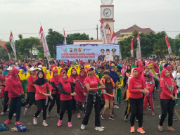 Dandim 0819/Pasuruan Bersama Muspida, Senam Aerobic dan Cuci Tangan Bersama Cegah Corona.