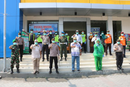 Kapolres Gresik, Lakukan Simulasi Penanganan Covid-19.