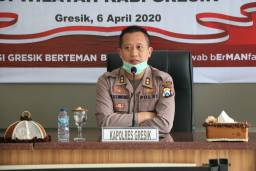 Hadapi Kontenjesi Pandemi Covid-19, Polres Gresik Sistem Pengamanan Kota TFG "Tactikal Floor Game"