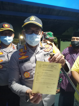 Kapolres Sidoarjo Apresiasi Warga, di Desa Mulai Ada Post Cek Point.