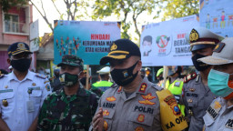 Bersama Forkopimda, Kapolres Gresik Sosialisasikan Perbup no.22 Tahun 2020.
