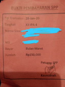 Sampai April 2020, SMA N Ini Masih Tarik SPP, Ini Nominalnya.