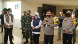 Kapolres Gresik Dampingi Pemprov Jatim, Tinjau Pondok Rehabilitas dan Observasi Pasien Covid-19.