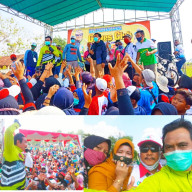 Gema Sholawat dan Takbir Memecah Langit, Saat Cabup M. Qosim Temui Ribuan Pendukungnya di Balongpanggang.