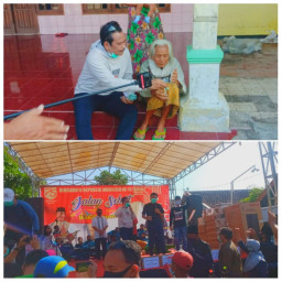 Sambut Dirgahayu RI ke 75. Wabup Qosim Gandeng Gus Huda Selenggarakan Jalan Sehat.