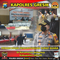Kapolres Gresik Pantau Rekapitulasi di Tingkat PPK. Komitmen Amankan Pilkada Sampai Tuntas.