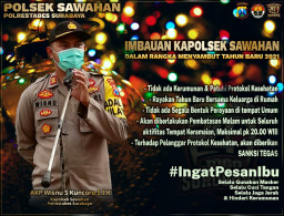 Malam Tahun Baru, Kapolsek Sawahan Himbau Warganya Tetap di Rumah Saja.
