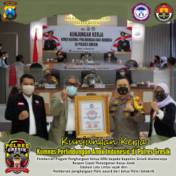 Cepat dan Tanggap Dalam Menangani Kasus Anak, KPAI Berikan Penghargaan Pada Polres Gresik, 