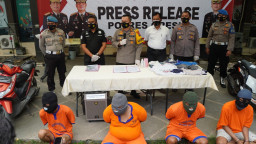 Polres Gresik, Ringkus 4 Pelaku Curanmor.