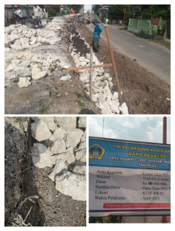 Diduga Tak Sesuai RAB, Proyek Pengeprasan Jalan Desa Ngampel di Sorot