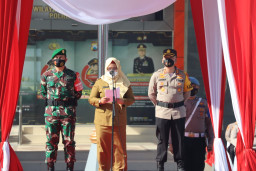 Polres Gresik, Gelar Apel Kesiapan Pengamanan Pelarangan Mudik